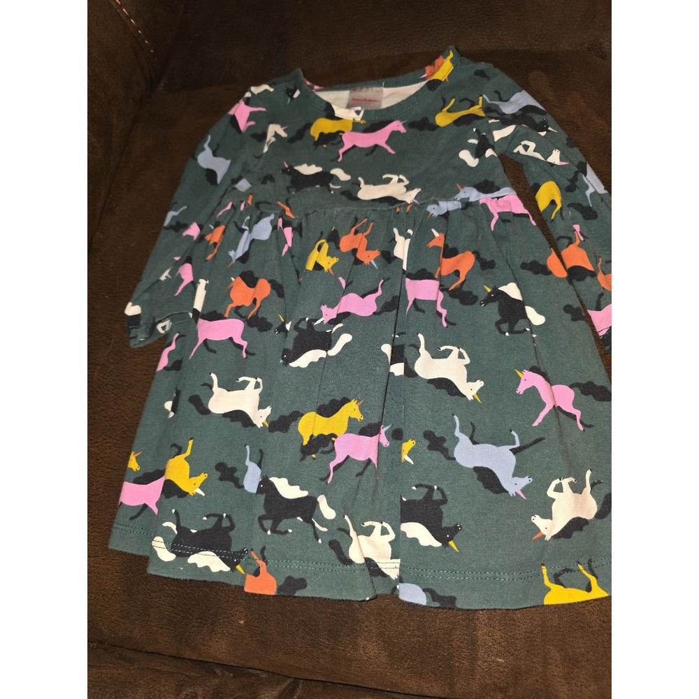 Hanna Andersson horse long sleeve dress size 80 cm 18 24 months